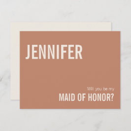 シンプルダスティテラコッタメイド・オブ・オーナー（花嫁付き添い人）提案 ノートカード