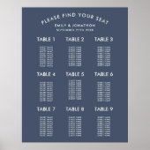 シンプルダスティネイビー結婚ルの座席表 ポスター (正面)