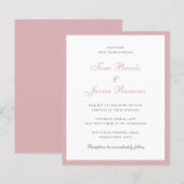シンプルダスティバラピンクバジェット結婚式招待状 (正面/裏面)