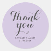 シンプルダスティパープルありがとうござ結婚う ラウンドシール (正面)