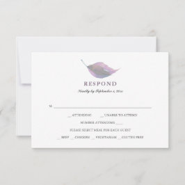 シンプルダスティパープルミールチョイスRSVP 出欠カード