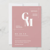 シンプルダスティピモダンックミニマル結婚のQRコード 招待状 (正面)