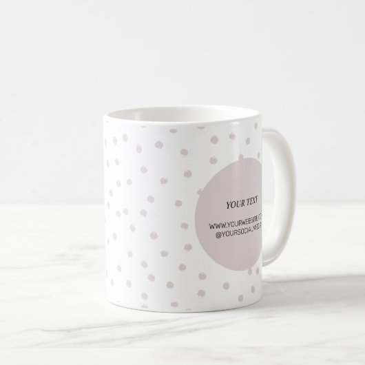 シンプルダスティピンクミニマルビジネスロゴカスタム コーヒーマグカップ (正面右)