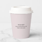シンプルダスティピンクミニマルビジネスロゴカスタム 紙コップ (裏面)