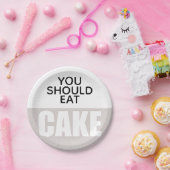 シンプルダスティピンク結婚ミニマリストケーキ ペーパープレート (パーティー)