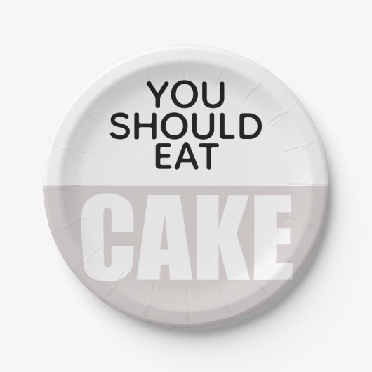 シンプルダスティピンク結婚ミニマリストケーキ ペーパープレート (正面)