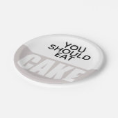 シンプルダスティピンク結婚ミニマリストケーキ ペーパープレート (アングル)