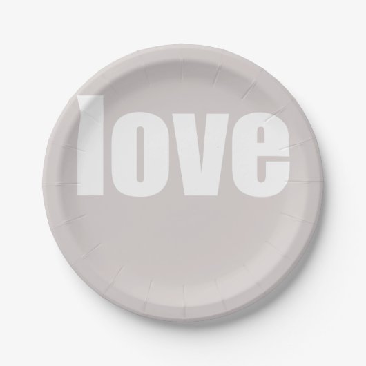 シンプルダスティピンク結婚ミニマル ペーパープレート (正面)