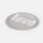 シンプルダスティピンク結婚ミニマル ペーパープレート (アングル)