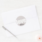 シンプルダスティピンク結婚ラブ ラウンドシール (封筒)