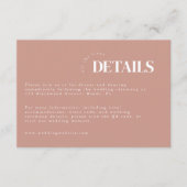 シンプルダスティピンク&ホワ結婚イト詳細 エンクロージャーカード (正面)