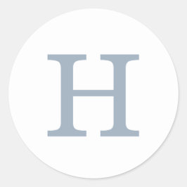 シンプルダスティブルーとホワイトモノグラム結婚ズ ラウンドシール