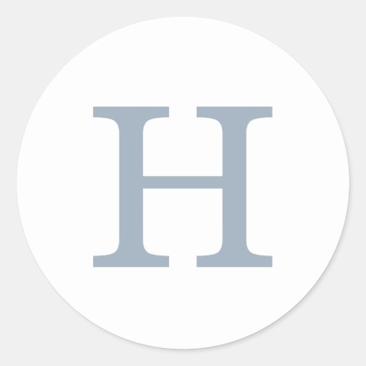 シンプルダスティブルーとホワイトモノグラム結婚ズ ラウンドシール (正面)