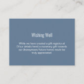 シンプルダスティブルーと白の結婚願い井戸 エンクロージャーカード (正面)