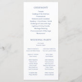 シンプルダスティブルーはっきりしたフォントモダン結婚ズ プログラム (裏面)