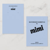 シンプルダスティブルーイヤリング表示名刺 名刺 (正面/裏面)