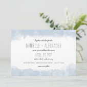 シンプルダスティブルーウォーターの色の結婚式の招待 招待状 (スタンド正面)