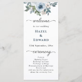 シンプルダスティブルーウォーターフローラ結婚ズ プログラム (裏面)