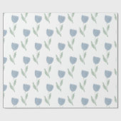 シンプルダスティブルーウォーターフローラ ラッピングペーパー (フラット)