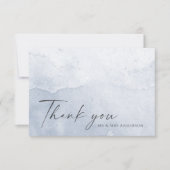 シンプルダスティブルーウォーター色 サンキューカード (正面)