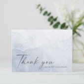 シンプルダスティブルーウォーター色 サンキューカード (スタンド正面)