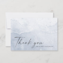 シンプルダスティブルーウォーター色 サンキューカード