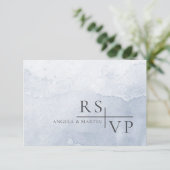 シンプルダスティブルーウォーター色 出欠カード (スタンド正面)