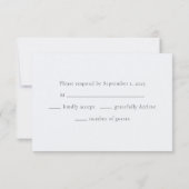 シンプルダスティブルーウォーター色 出欠カード (裏面)