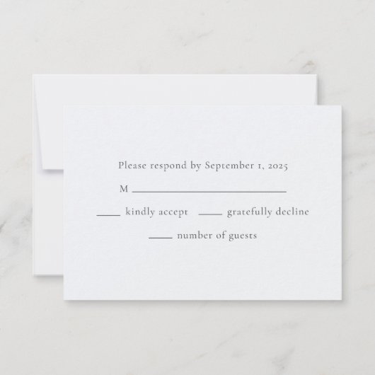 シンプルダスティブルーウォーター色 出欠カード (裏面)