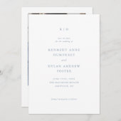 シンプルダスティブルーエレガントな結婚式QRコード セーブザデート (正面/裏面)