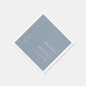 シンプルダスティブルーエレガントクラシックモノグラム結婚ズ スタンダードカクテルナプキン (角)