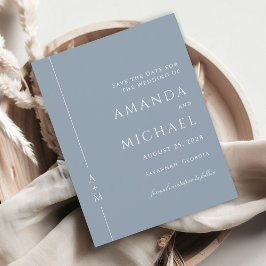 シンプルダスティブルークラシックモノグラム日付を保存 セーブザデート