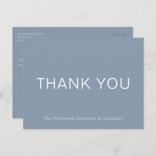 シンプルダスティブルーサンキュー ポストカード (正面/裏面)