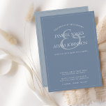 シンプルダスティブルースクリプト結婚式招待状 シーズンカード<br><div class="desc">結婚式招待状シンプルダスティブルースクリプト。招待状のゲストは、この埃の多いブルーのエレガントスクリプト結婚式招待状カードで時代を超えたスタイル。柔らかい青色の背景にクリーンなタイポグラフィを搭載し、とクラシックのモダン両方のテーマに結婚最適。日付、RSVP、サンキューカードを一致させて美しく調整し、まとまった外観を得る。</div>