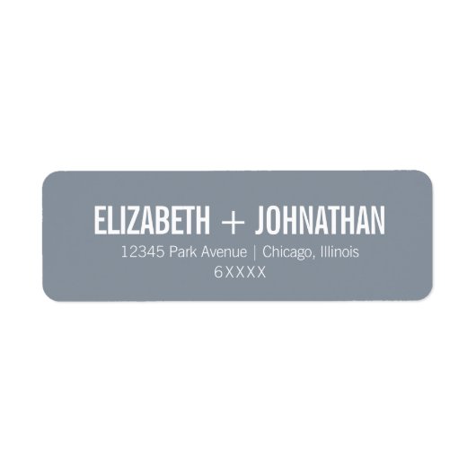 シンプルダスティブルータイポグラフィ結婚ズ住所 ラベル (正面)