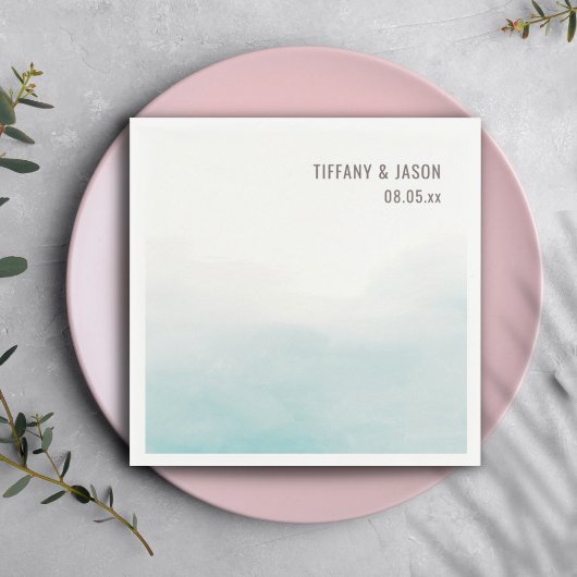 シンプルダスティブルーパーソナライズされた結婚ズカクテル スタンダードカクテルナプキン