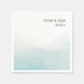 シンプルダスティブルーパーソナライズされた結婚ズカクテル スタンダードカクテルナプキン (正面)