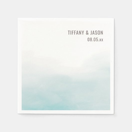 シンプルダスティブルーパーソナライズされた結婚ズカクテル スタンダードカクテルナプキン (正面)