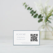 シンプルダスティブルーボタニカルクレストモノグラム結婚ズ エンクロージャーカード (スタンド正面)