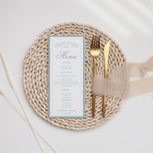 シンプルダスティブルーボタニカルクレストモノグラム結婚ズ