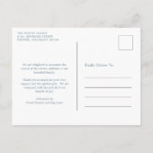 シンプルダスティブルーボーイフォトコラージュモダン誕生 案内ポストカード (裏面)