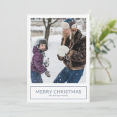 シンプルダスティブルーミニマリスト写真クリスマス シーズンカード (スタンド正面)