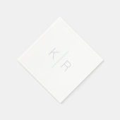 シンプルダスティブルーモノグラムホワ結婚イトナプキンス スタンダードカクテルナプキン (角)