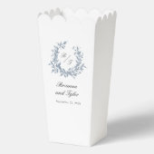 シンプルダスティブルーモノグラム結婚クレスト フェイバーボックス (正面)