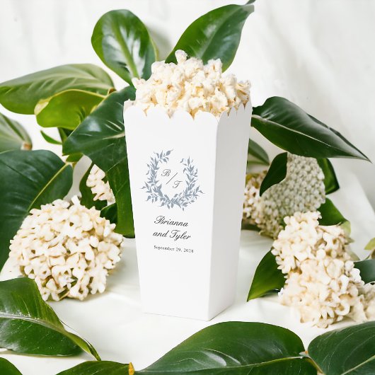 シンプルダスティブルーモノグラム結婚クレスト フェイバーボックス