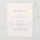 シンプルダスティブルーヴィンテージフローラ結婚ズ詳細 エンクロージャーカード (正面)