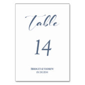 シンプルダスティブルー文字結婚のテーブル番号 テーブルナンバー (裏面)