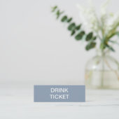 シンプルダスティブルー新結婚婚ドリンクチケット スキニー名刺 (スタンド正面)