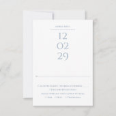 シンプルダスティブルー特別日結婚付 出欠カード (正面)