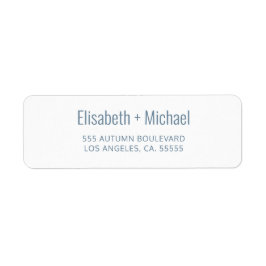 シンプルダスティブルー結婚スクリプト差出人住所 ラベル